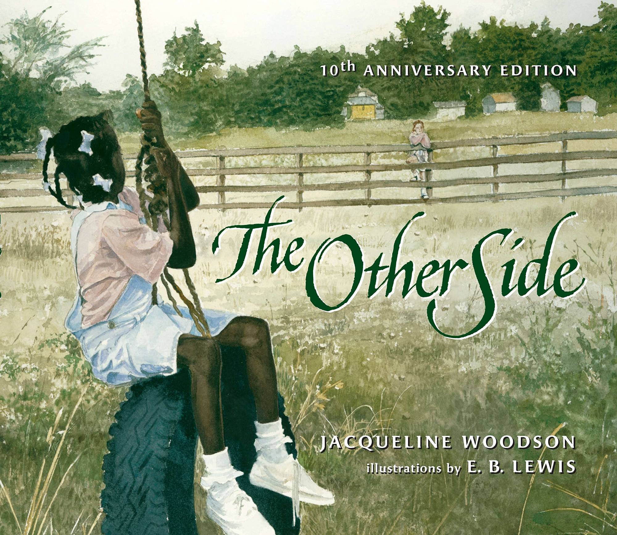 Book cover with illustration of a black child swinging on a tire swing